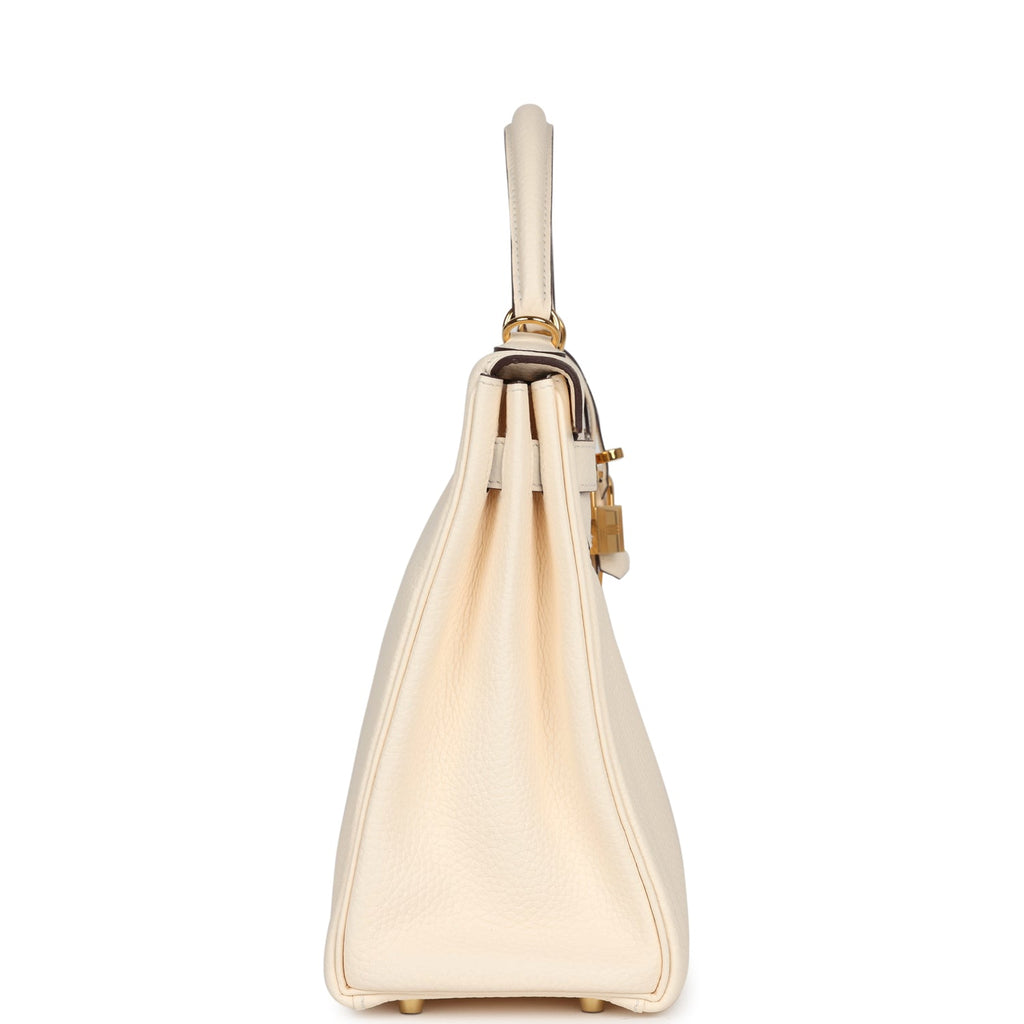 Kelly Retourne 32 Nata Clemence Gold Hardware Bag