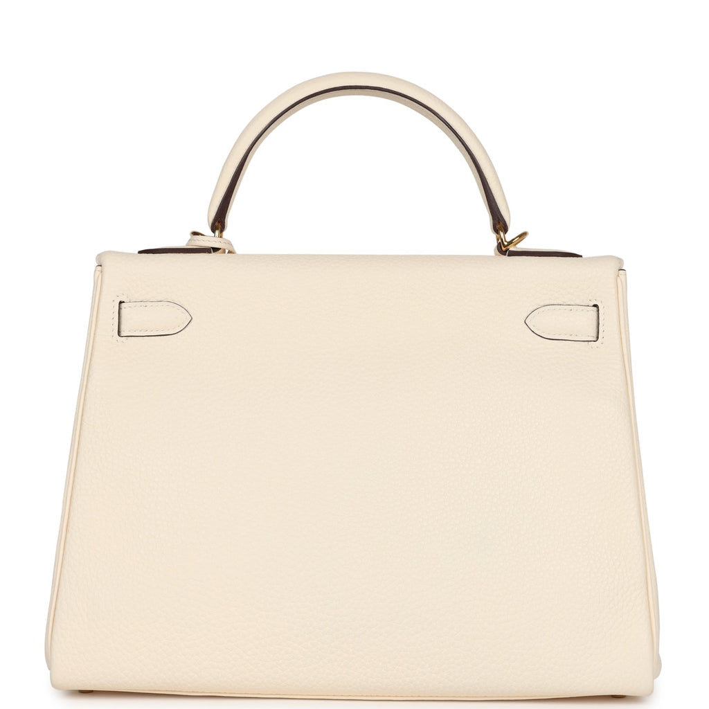 Kelly Retourne 32 Nata Clemence Gold Hardware Bag