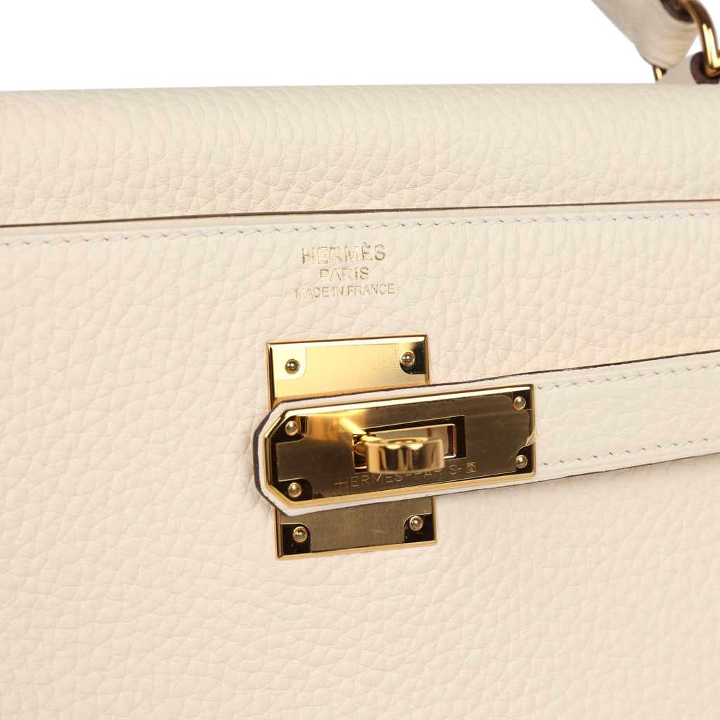 Kelly Retourne 32 Nata Clemence Gold Hardware Bag