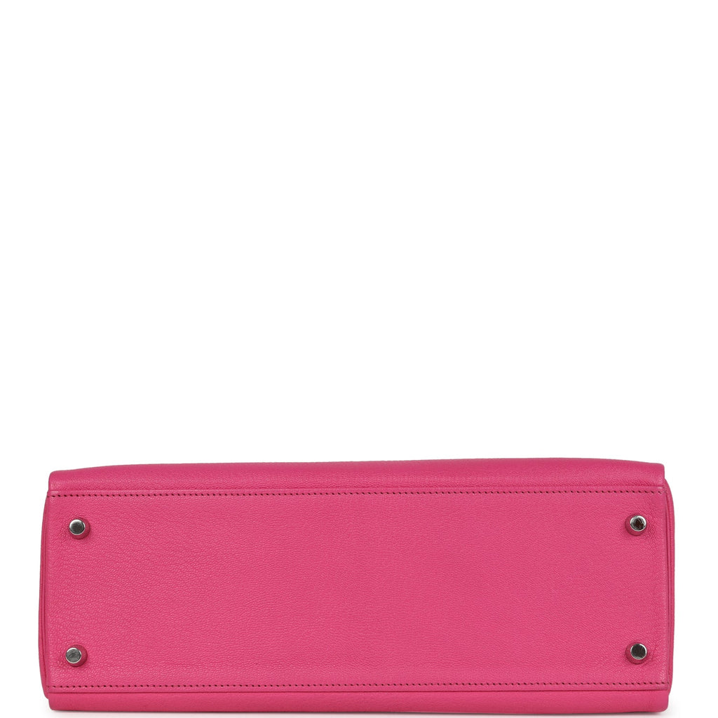 Kelly Retourne 32 Rose Tyrien Chevre Palladium Hardware Bag