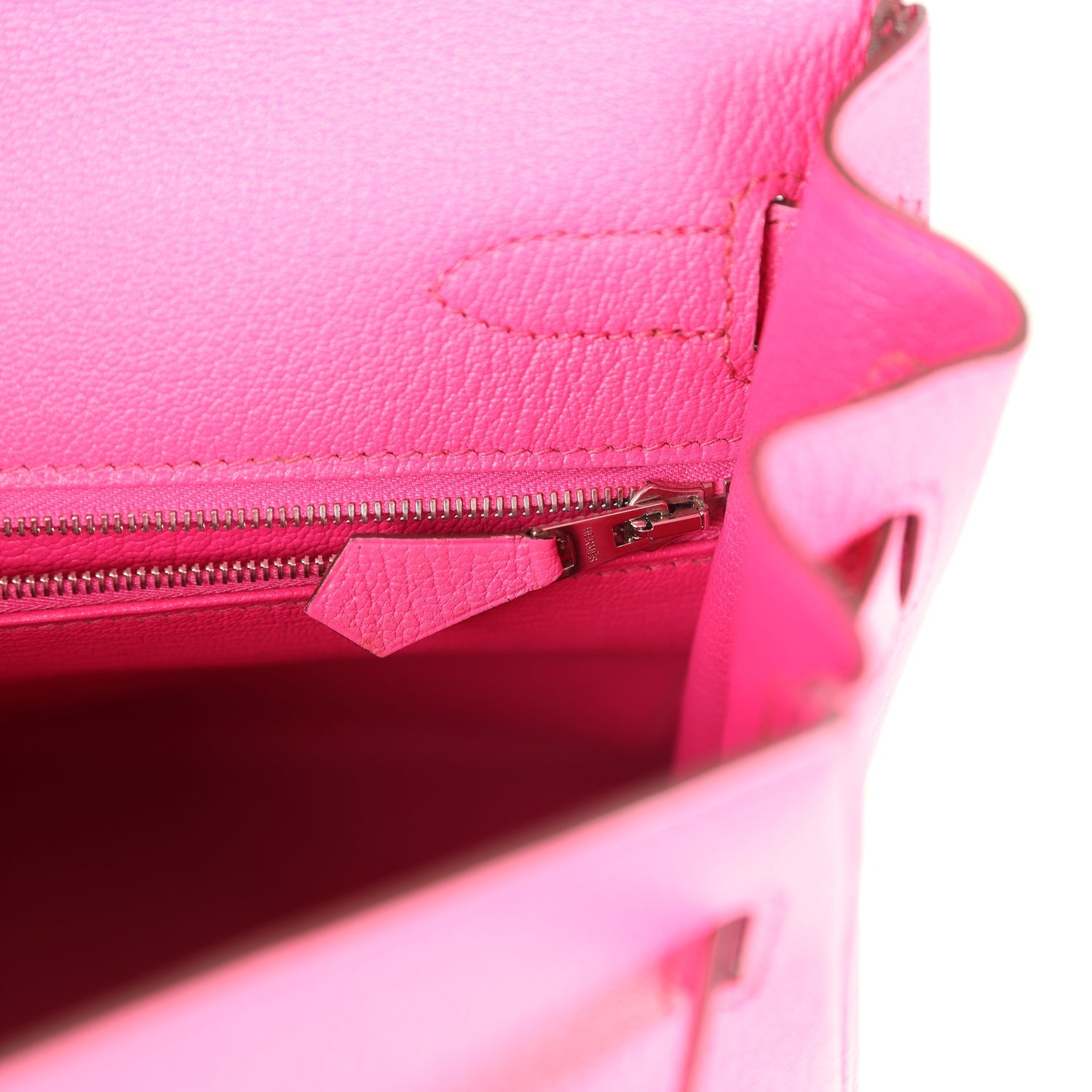 Kelly Retourne 32 Rose Tyrien Chevre Palladium Hardware Bag