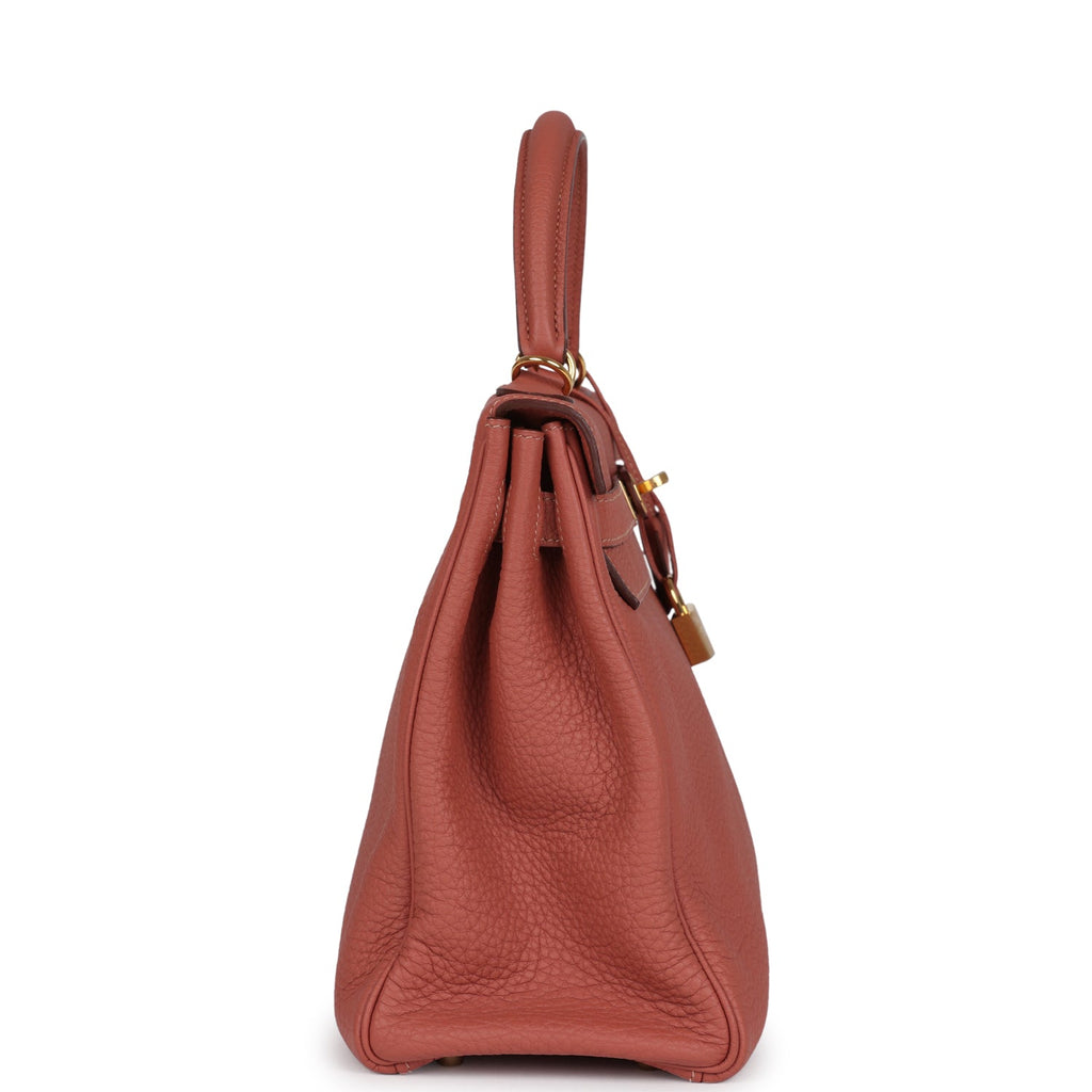 Kelly Retourne 32 Rosy Togo Gold Hardware Bag