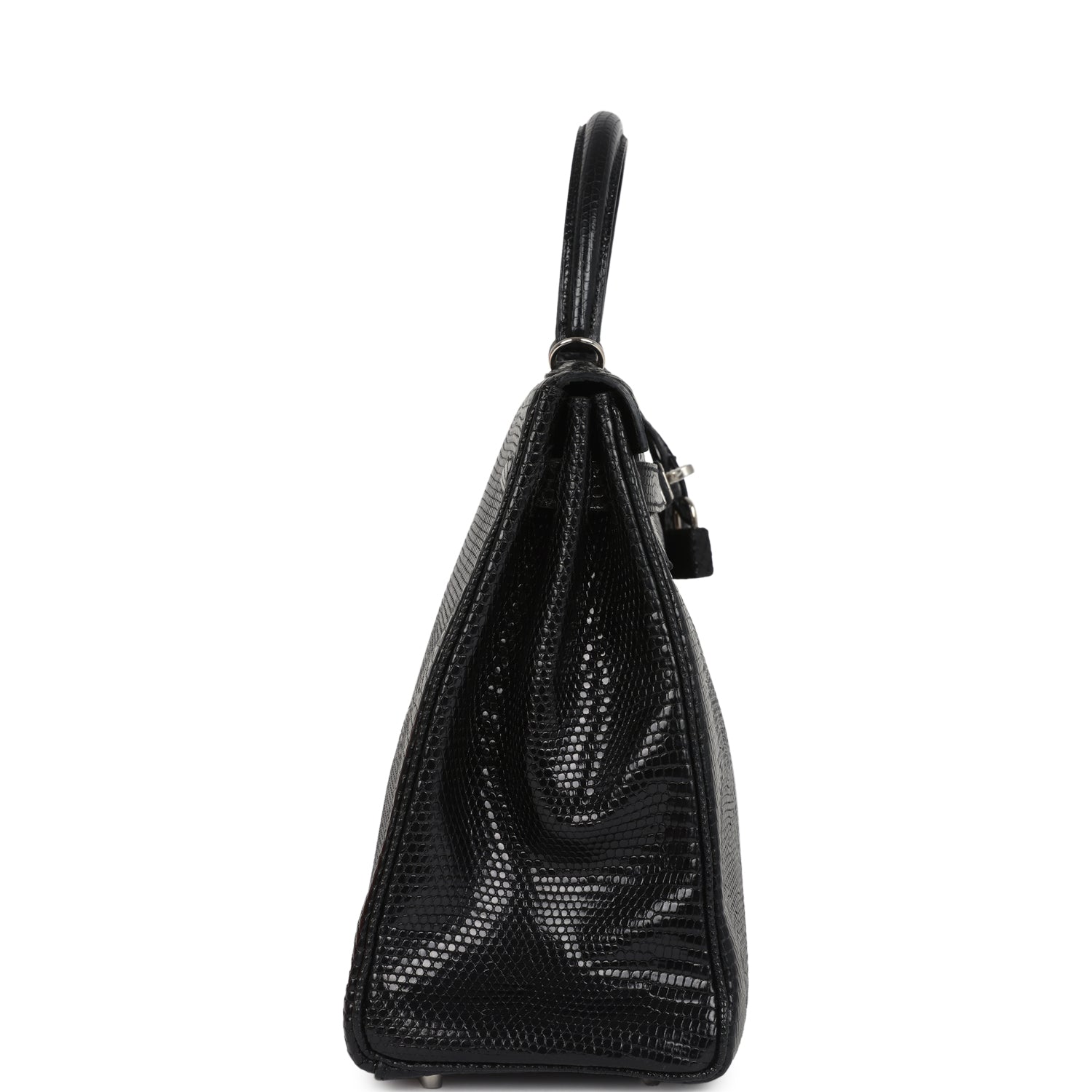 Kelly Retourne 35 Black Varanus Niloticus Lizard Palladium Hardware Bag