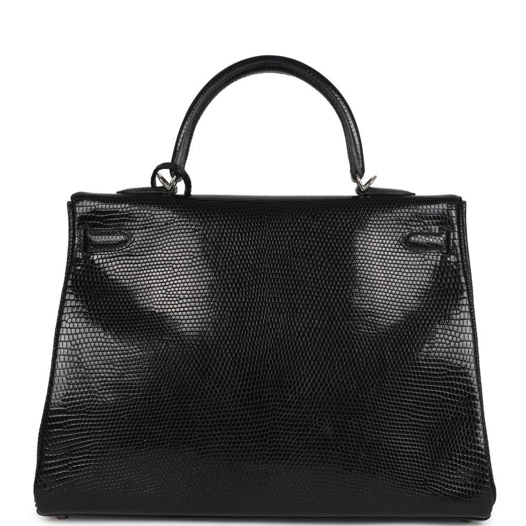 Kelly Retourne 35 Black Varanus Niloticus Lizard Palladium Hardware Bag