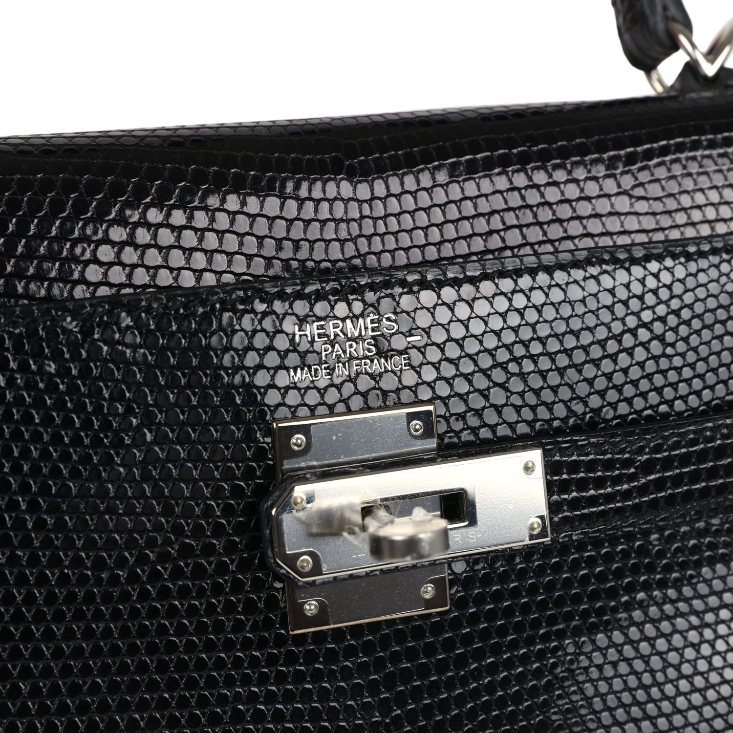 Kelly Retourne 35 Black Varanus Niloticus Lizard Palladium Hardware Bag