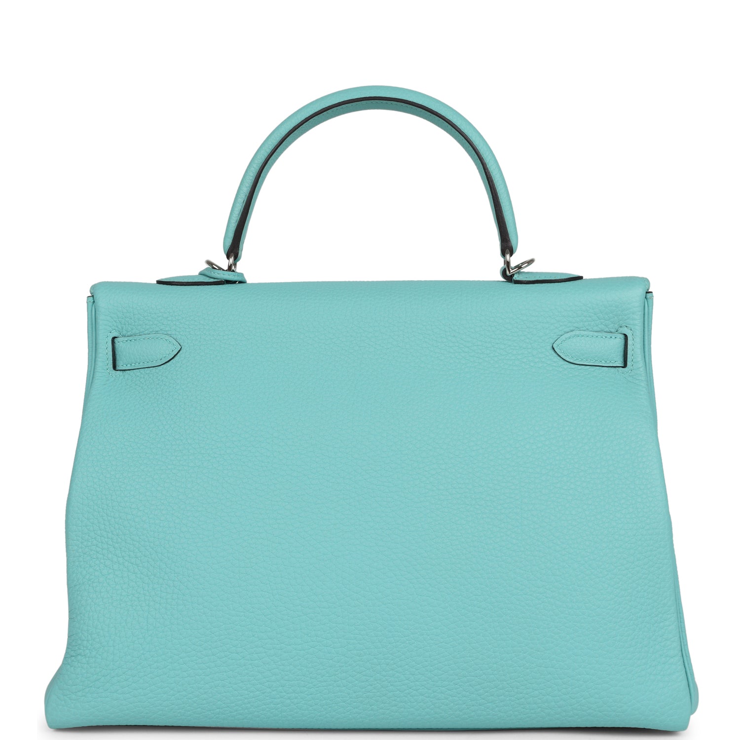Kelly Retourne 35 Bleu Atoll Clemence Palladium Hardware Bag