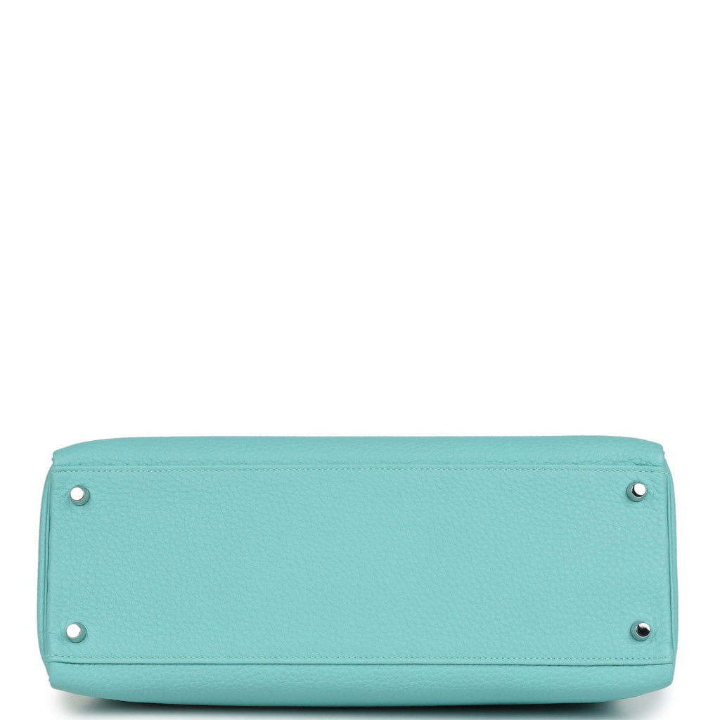 Kelly Retourne 35 Bleu Atoll Clemence Palladium Hardware Bag