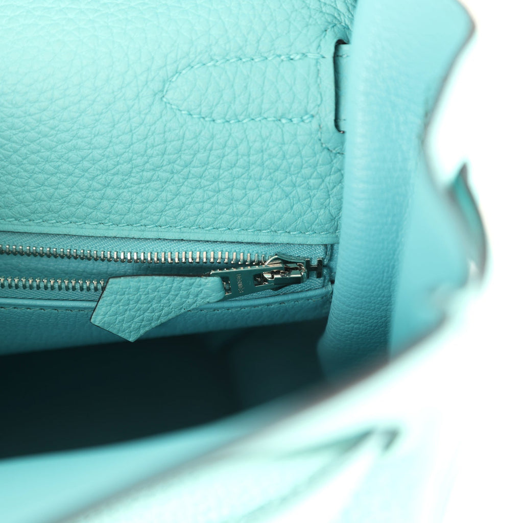Kelly Retourne 35 Bleu Atoll Clemence Palladium Hardware Bag