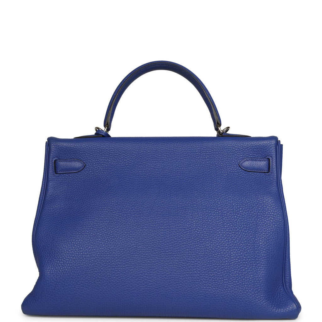 Kelly Retourne 35 Bleu Electric Togo Palladium Hardware Bag