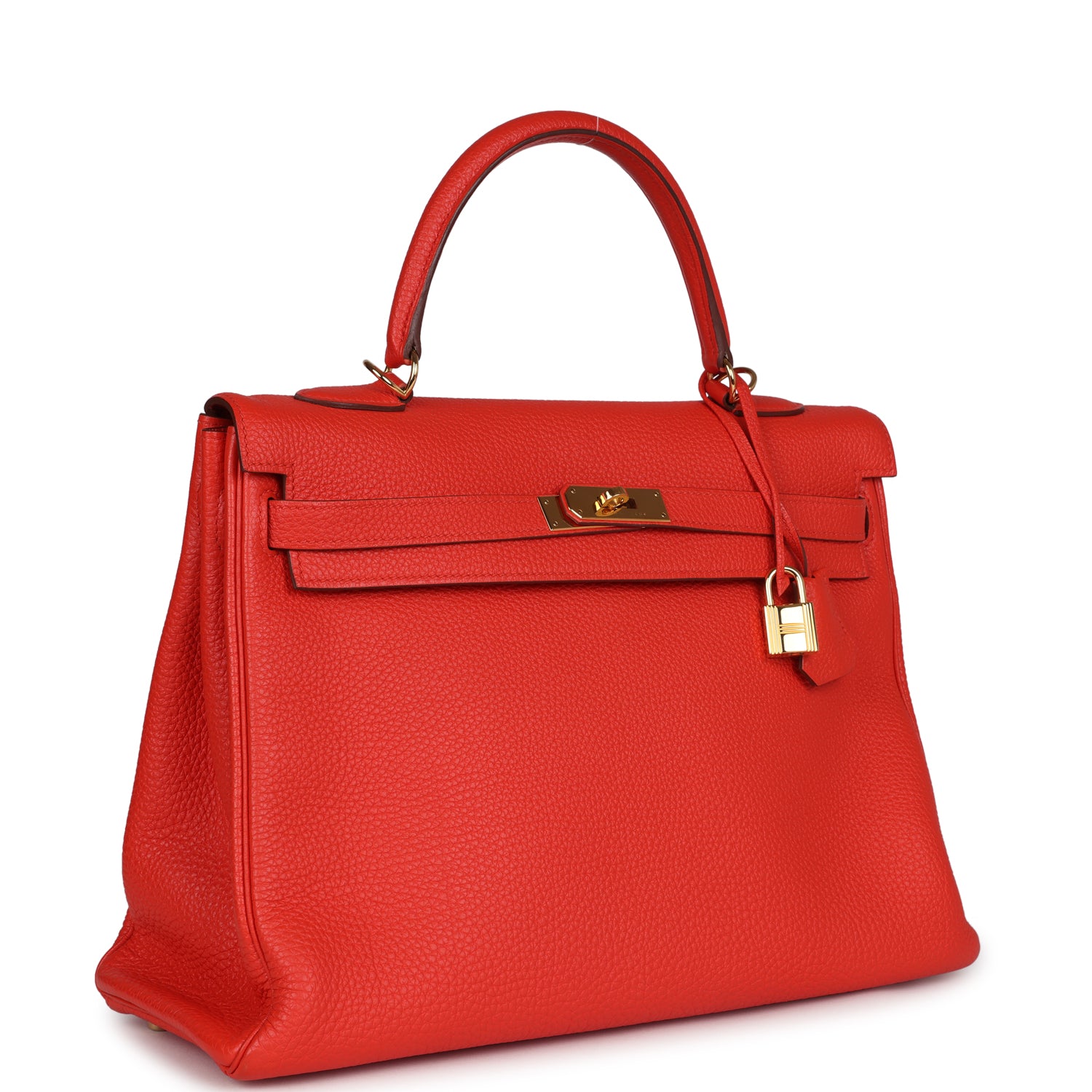 Kelly Retourne 35 Capucine Togo Gold Hardware Bag
