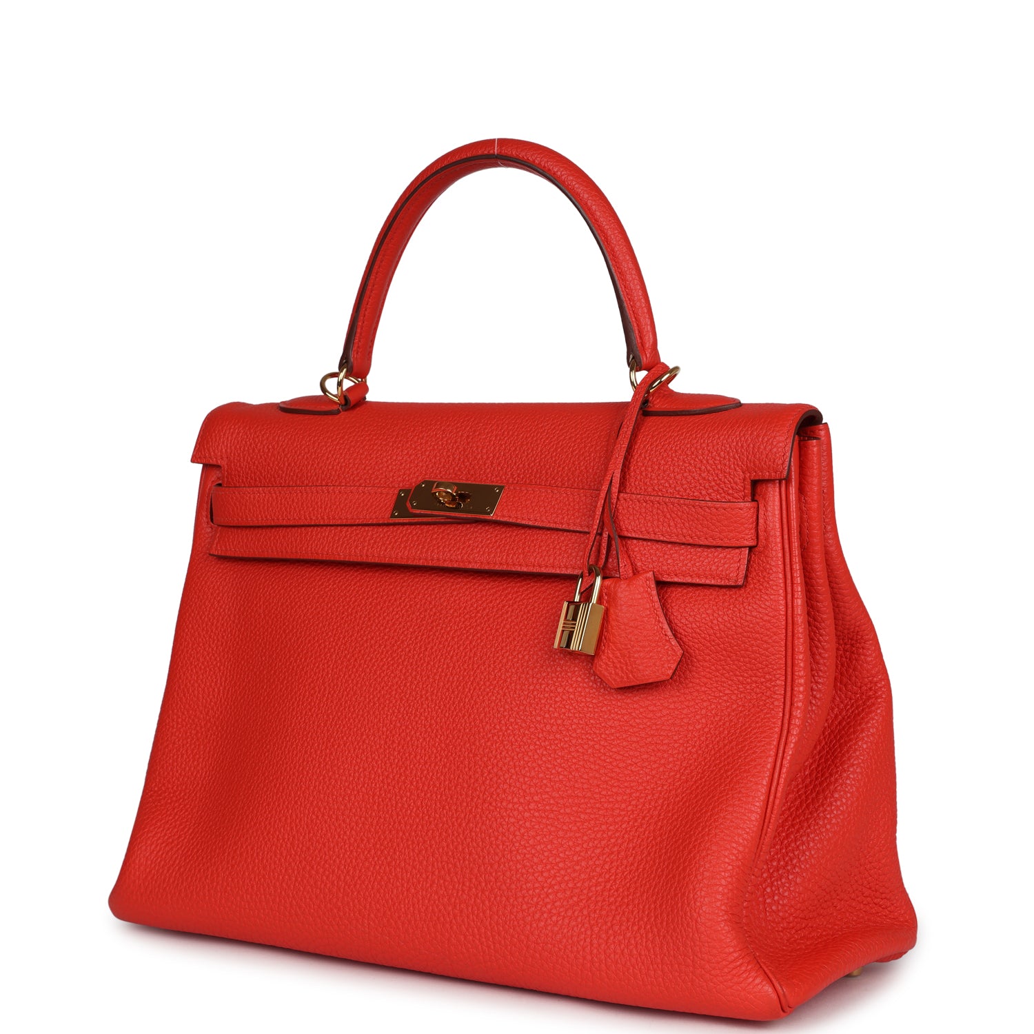 Kelly Retourne 35 Capucine Togo Gold Hardware Bag