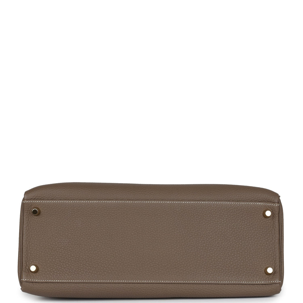 Kelly Retourne 35 Etoupe Togo Gold Hardware Bag