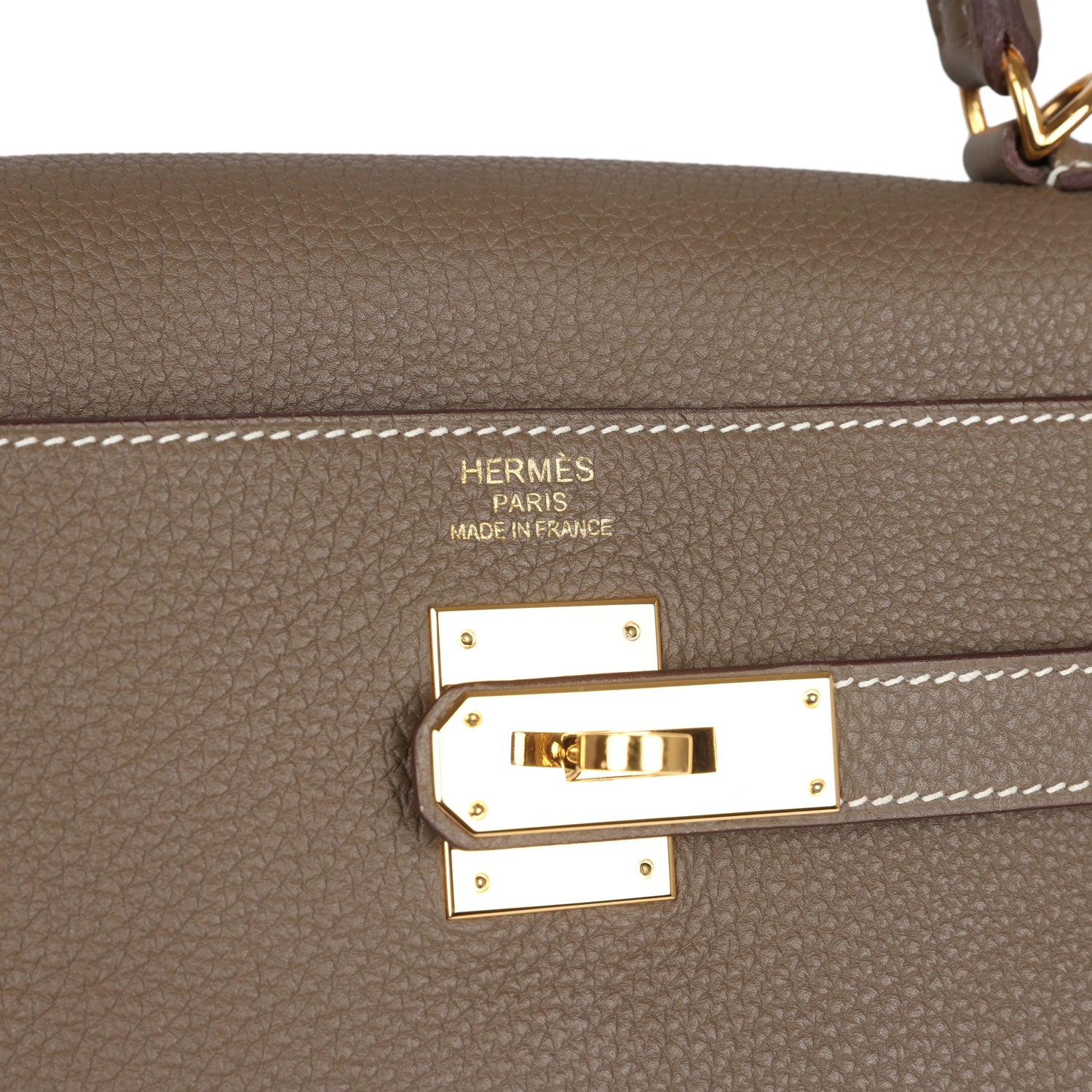 Kelly Retourne 35 Etoupe Togo Gold Hardware Bag