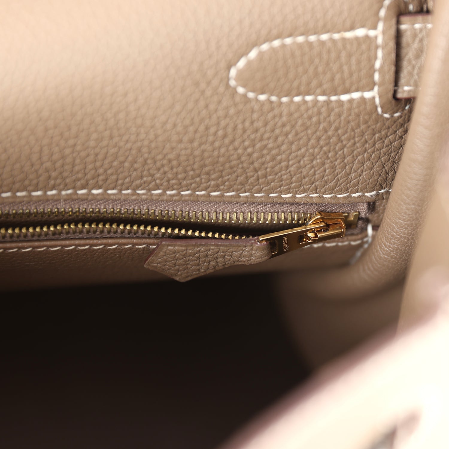 Kelly Retourne 35 Etoupe Togo Gold Hardware Bag