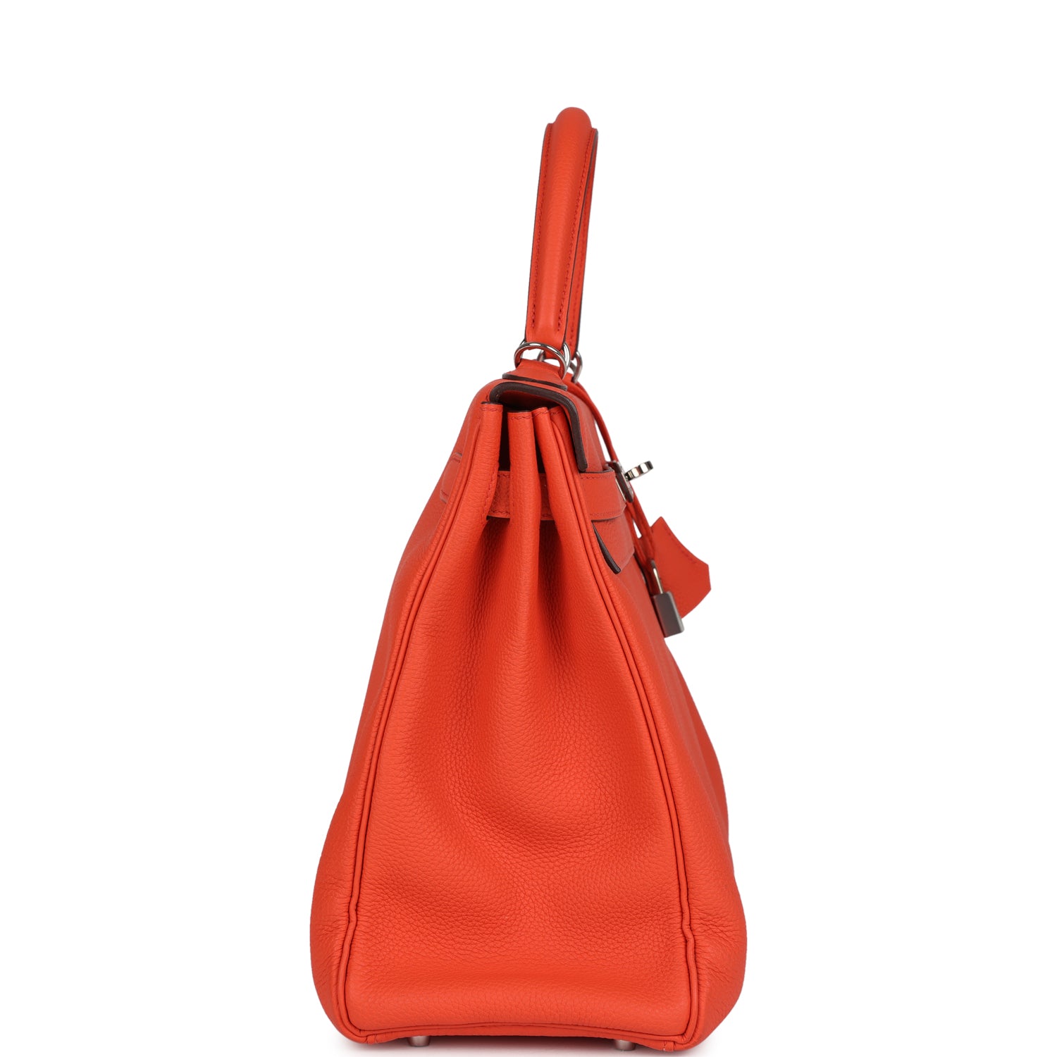 Kelly Retourne 35 Orange Poppy Togo Palladium Hardware Bag