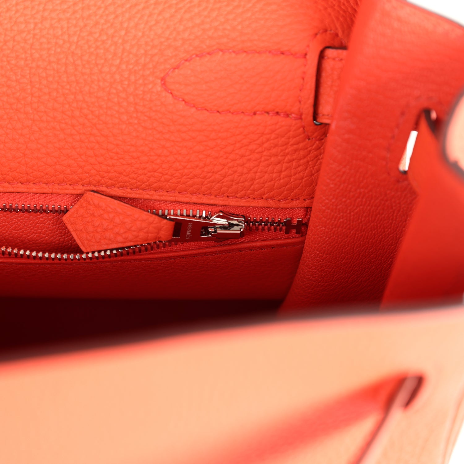 Kelly Retourne 35 Orange Poppy Togo Palladium Hardware Bag