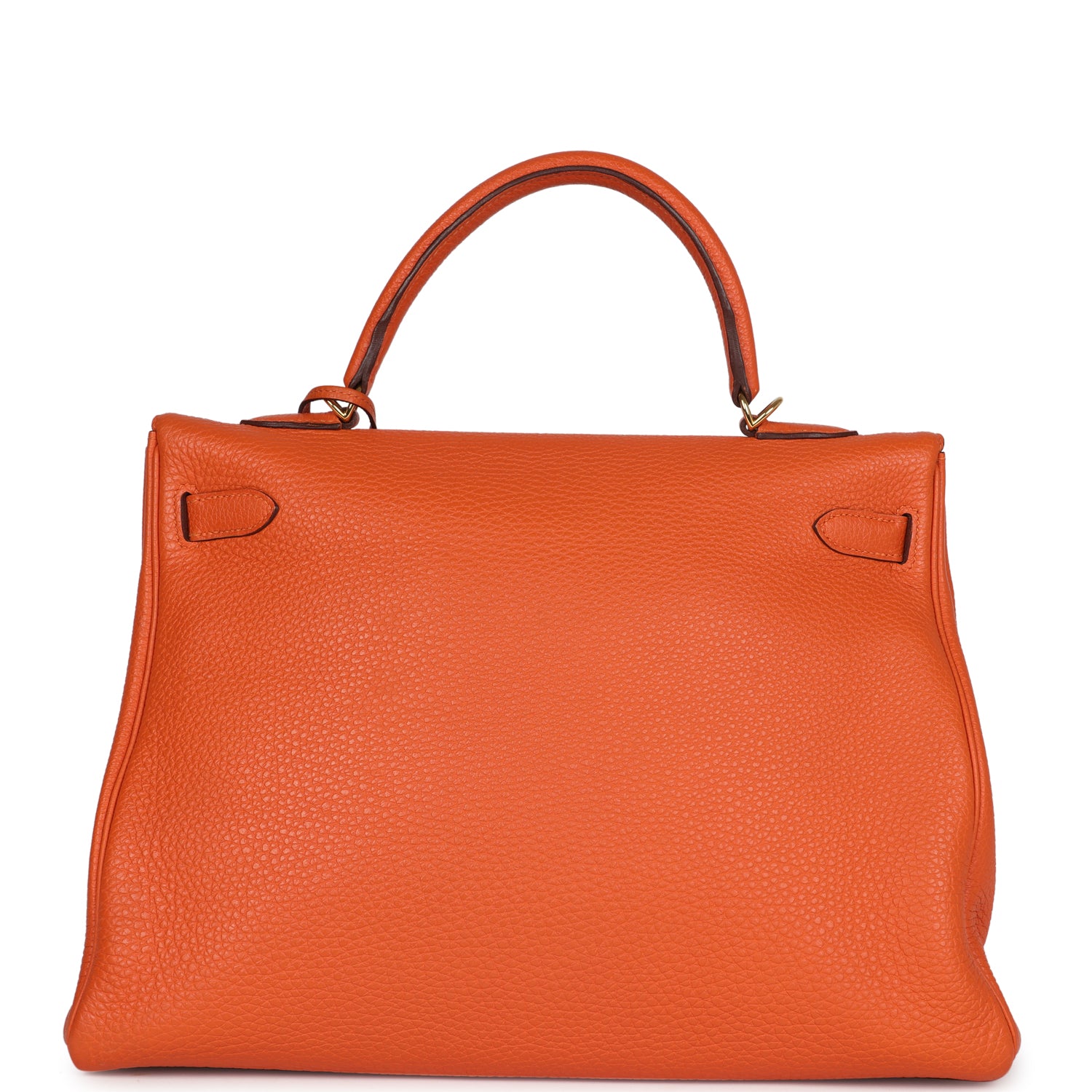 Kelly Retourne 35 Orange Togo Gold Hardware Bag
