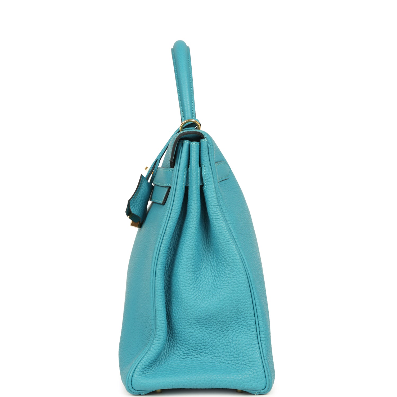Kelly Retourne 35 Turquoise Togo Gold Hardware Bag