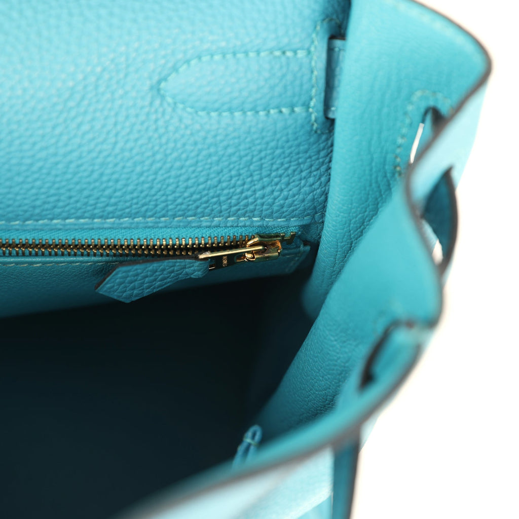 Kelly Retourne 35 Turquoise Togo Gold Hardware Bag