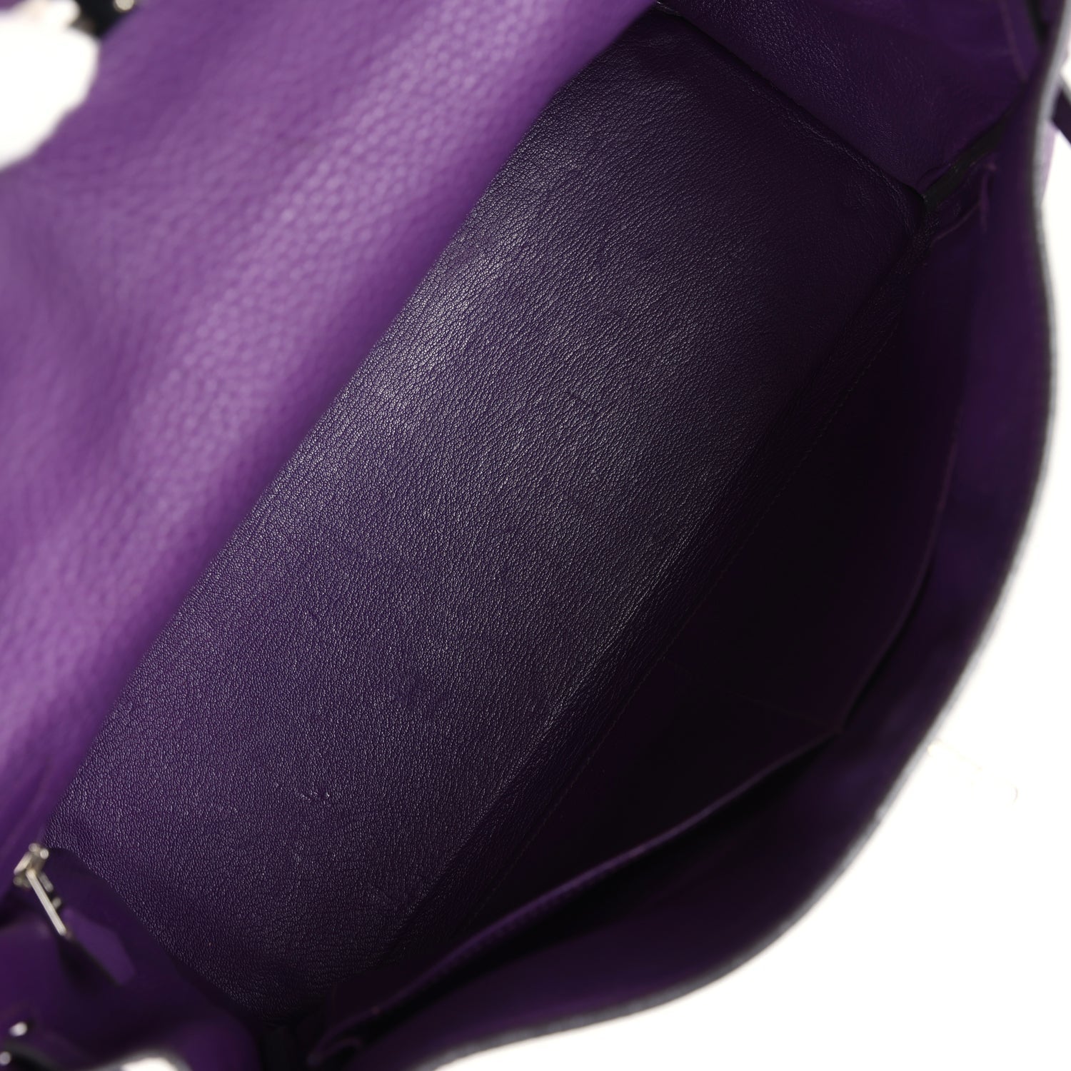 Kelly Retourne 35 Ultraviolet Clemence Palladium Hardware Bag