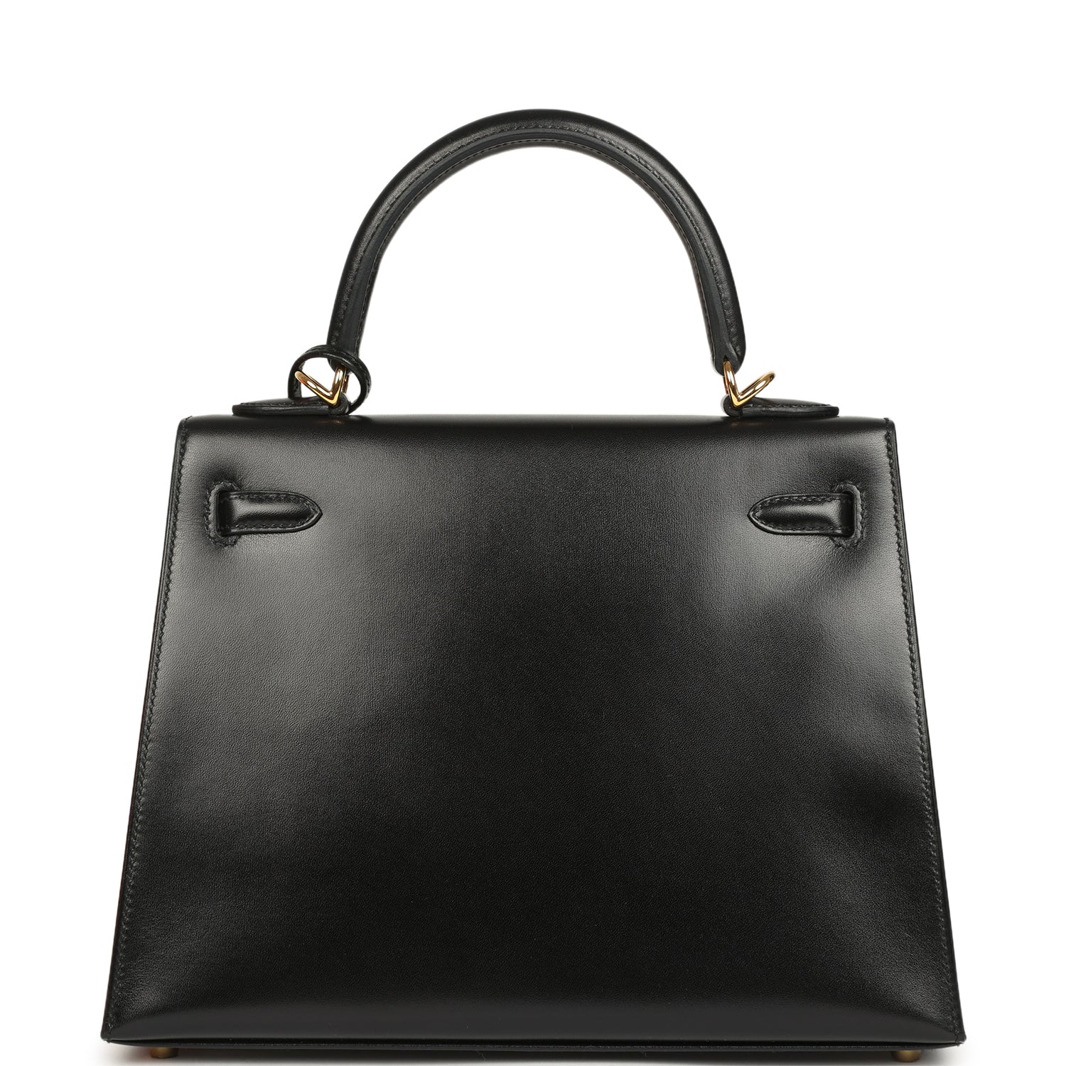 Kelly Sellier 25 Black Box Gold Hardware Bag