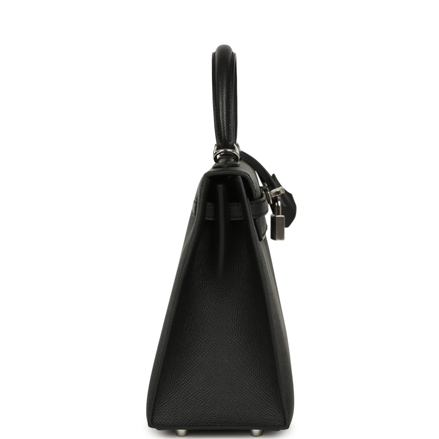 Kelly Sellier 25 Black Epsom Palladium Hardware Bag