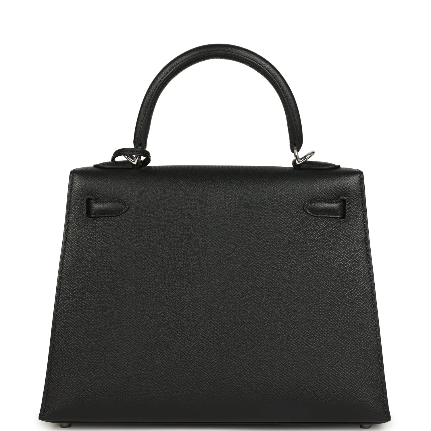 Kelly Sellier 25 Black Epsom Palladium Hardware Bag