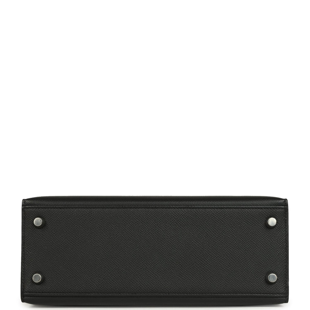 Kelly Sellier 25 Black Epsom Palladium Hardware Bag