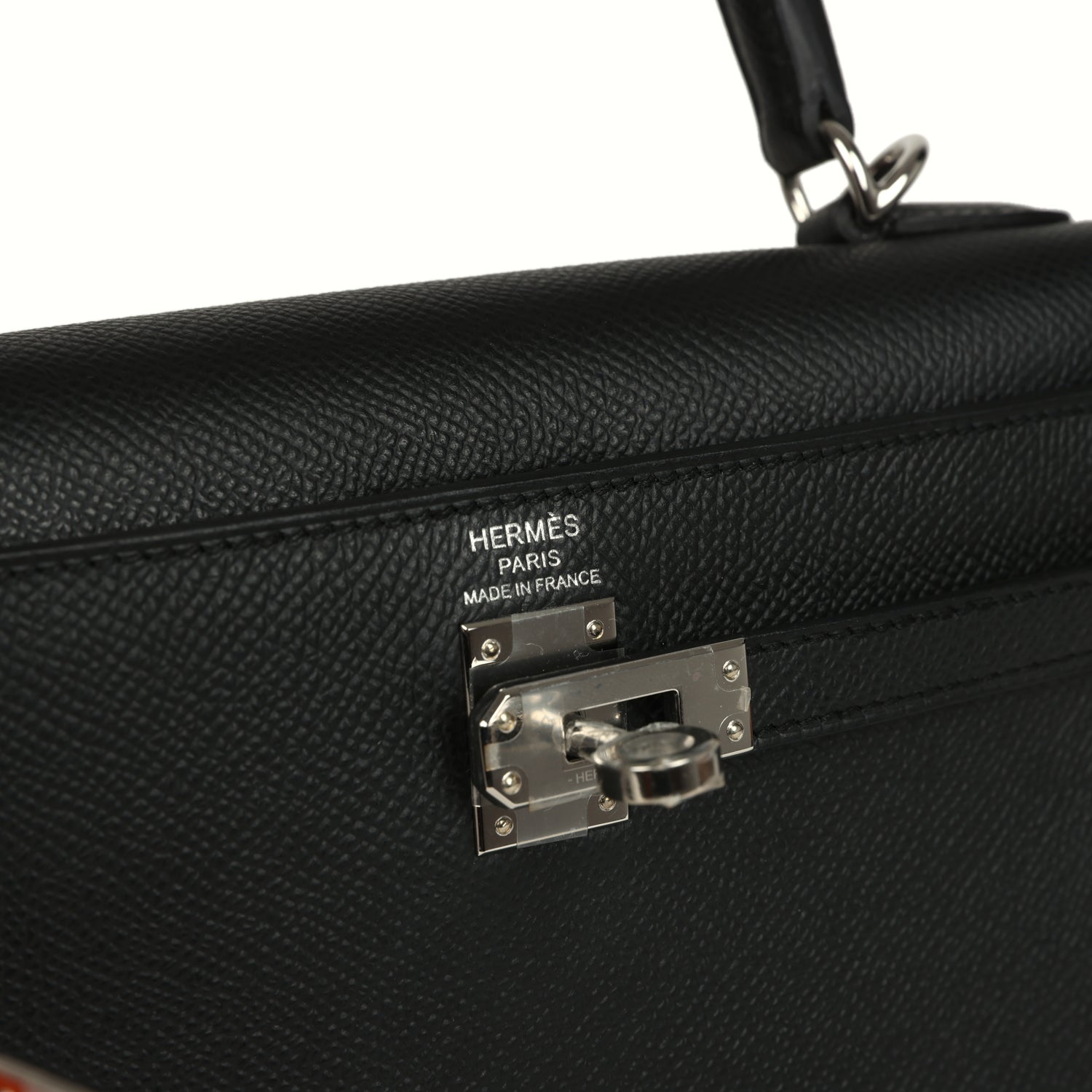 Kelly Sellier 25 Black Epsom Palladium Hardware Bag