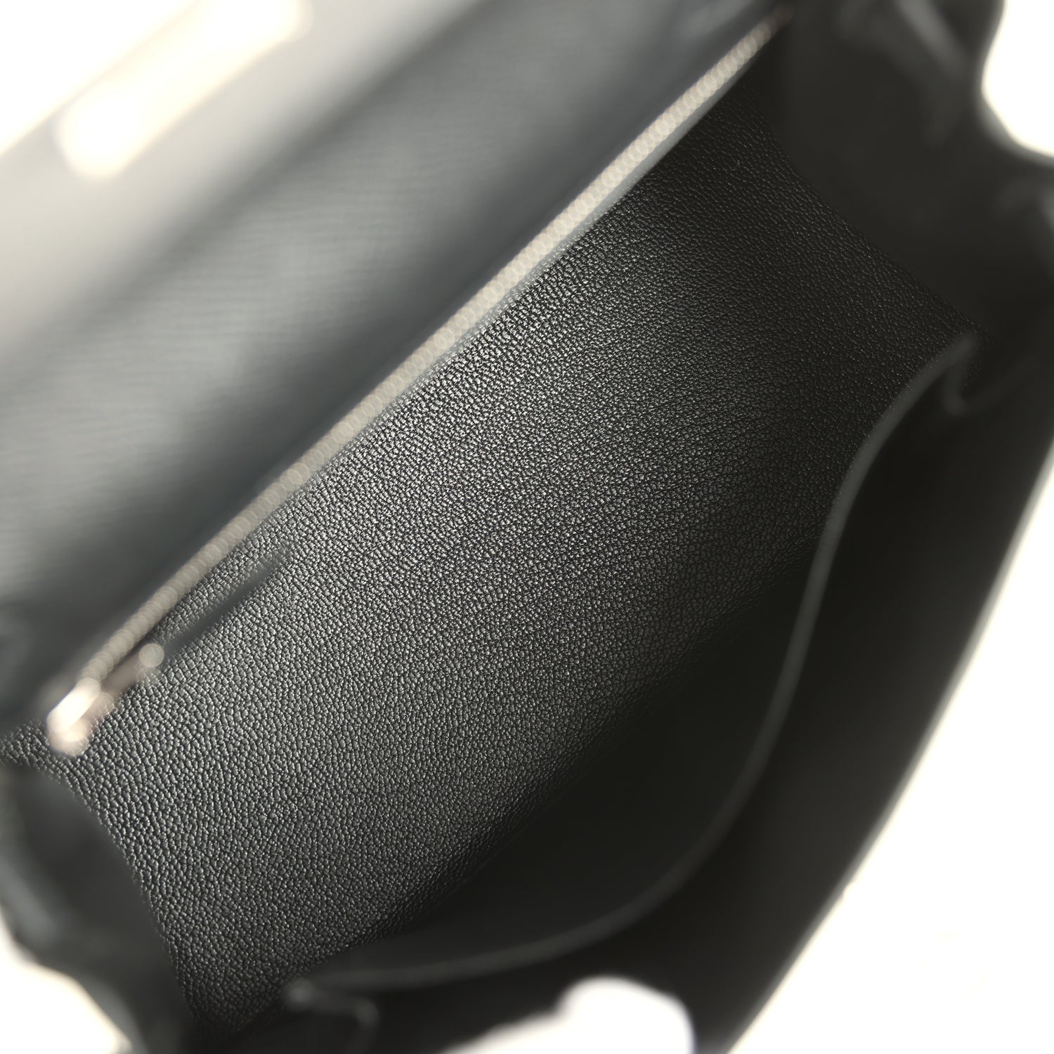 Kelly Sellier 25 Black Epsom Palladium Hardware Bag