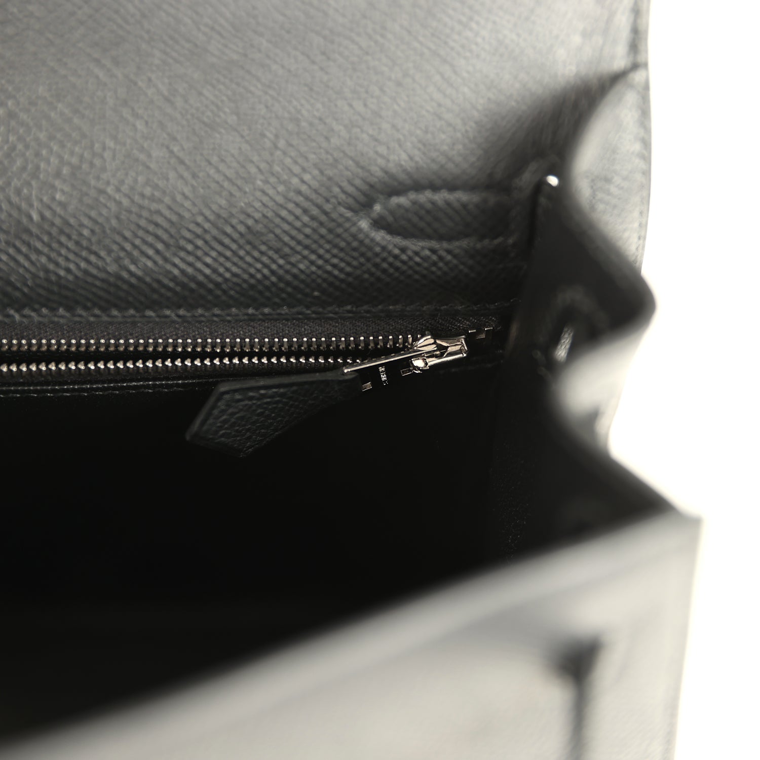 Kelly Sellier 25 Black Epsom Palladium Hardware Bag