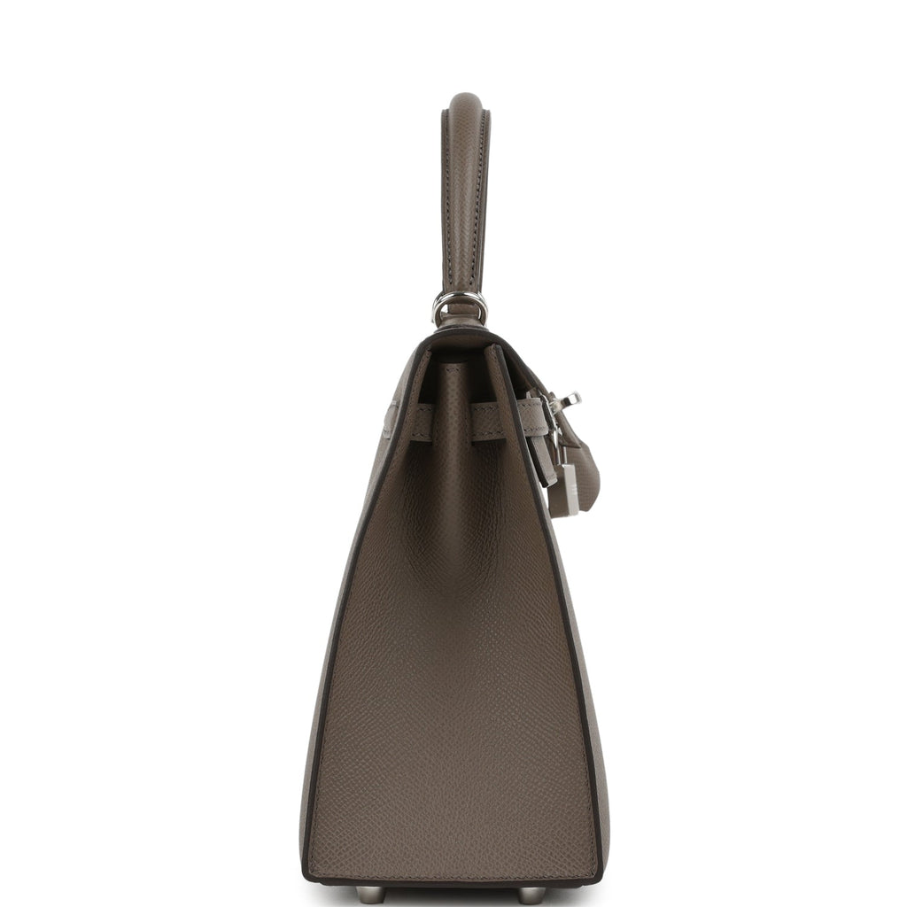 Kelly Sellier 25 Etain Epsom Palladium Hardware Bag