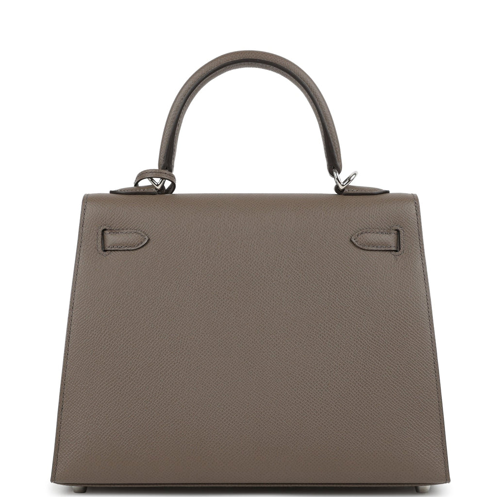 Kelly Sellier 25 Etain Epsom Palladium Hardware Bag