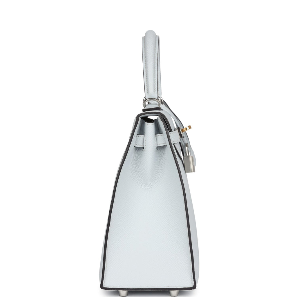 Kelly Sellier 25 Gris Platine Epsom Electrum Hardware Bag