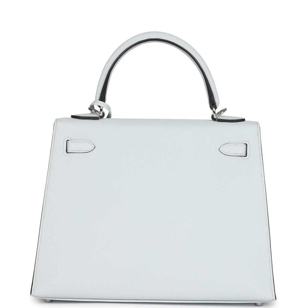 Kelly Sellier 25 Gris Platine Epsom Electrum Hardware Bag