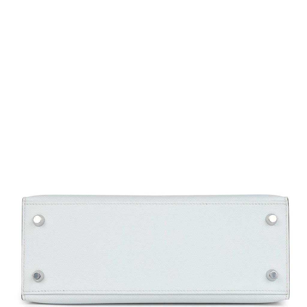 Kelly Sellier 25 Gris Platine Epsom Electrum Hardware Bag