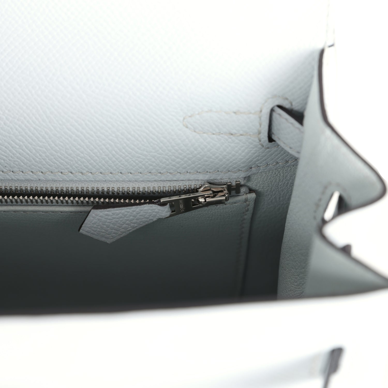 Kelly Sellier 25 Gris Platine Epsom Electrum Hardware Bag