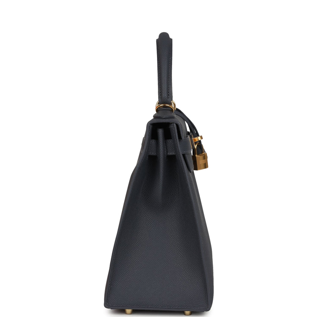 Kelly Sellier 28 Ardoise Epsom Gold Hardware Bag