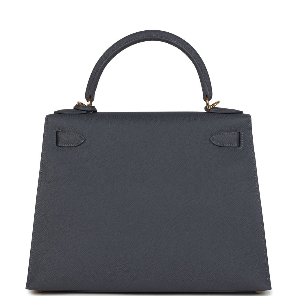 Kelly Sellier 28 Ardoise Epsom Gold Hardware Bag