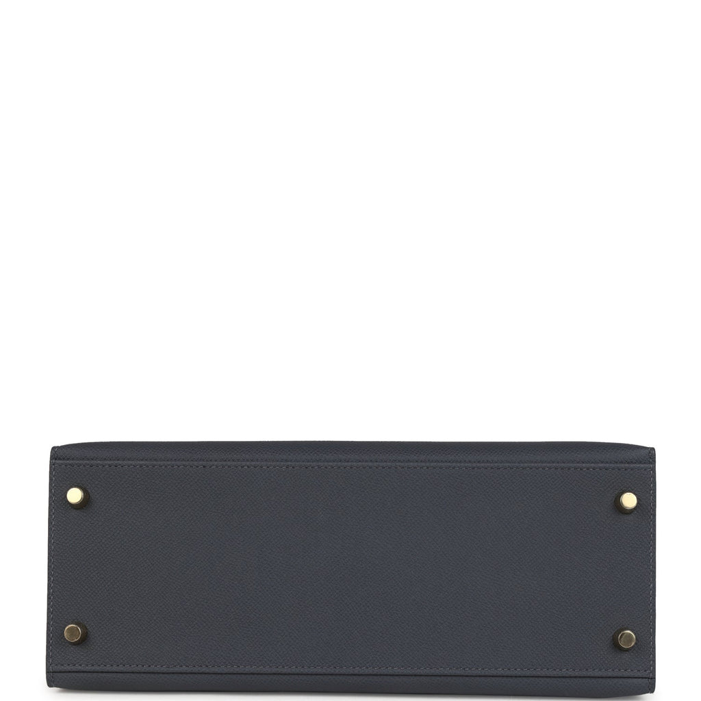 Kelly Sellier 28 Ardoise Epsom Gold Hardware Bag