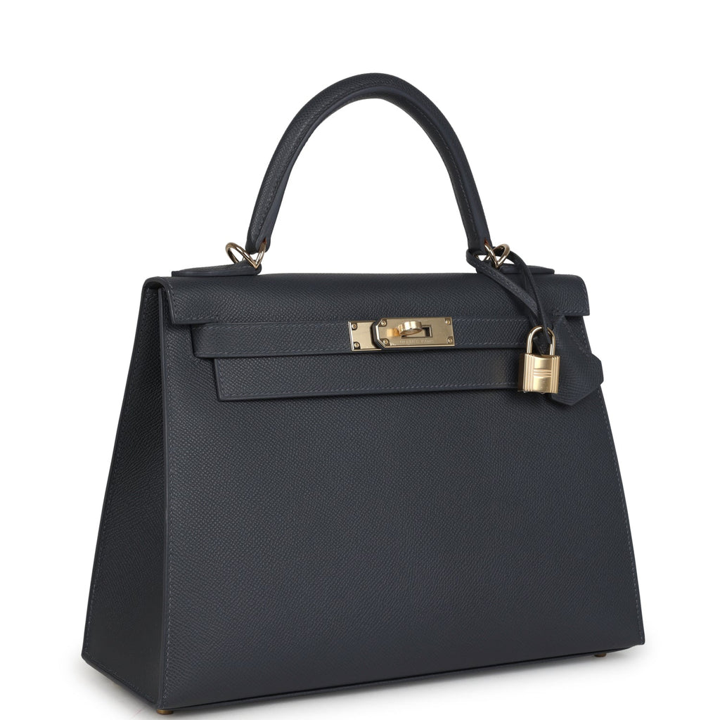 Kelly Sellier 28 Ardoise Epsom Permabrass Hardware Bag