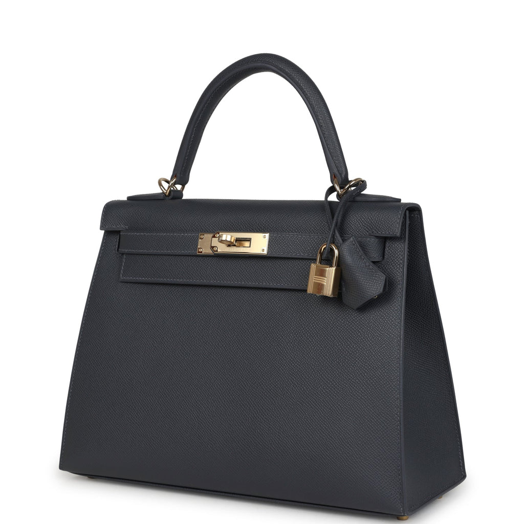 Kelly Sellier 28 Ardoise Epsom Permabrass Hardware Bag