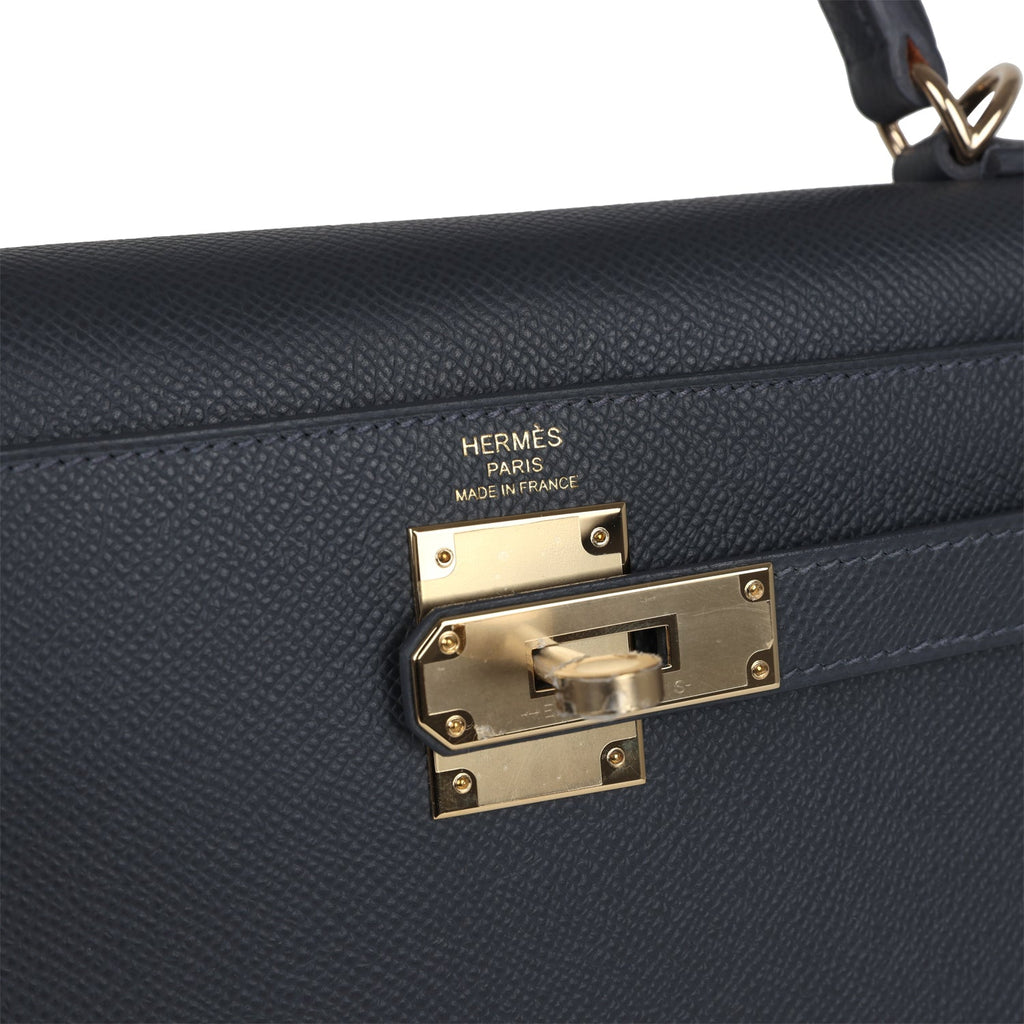 Kelly Sellier 28 Ardoise Epsom Permabrass Hardware Bag