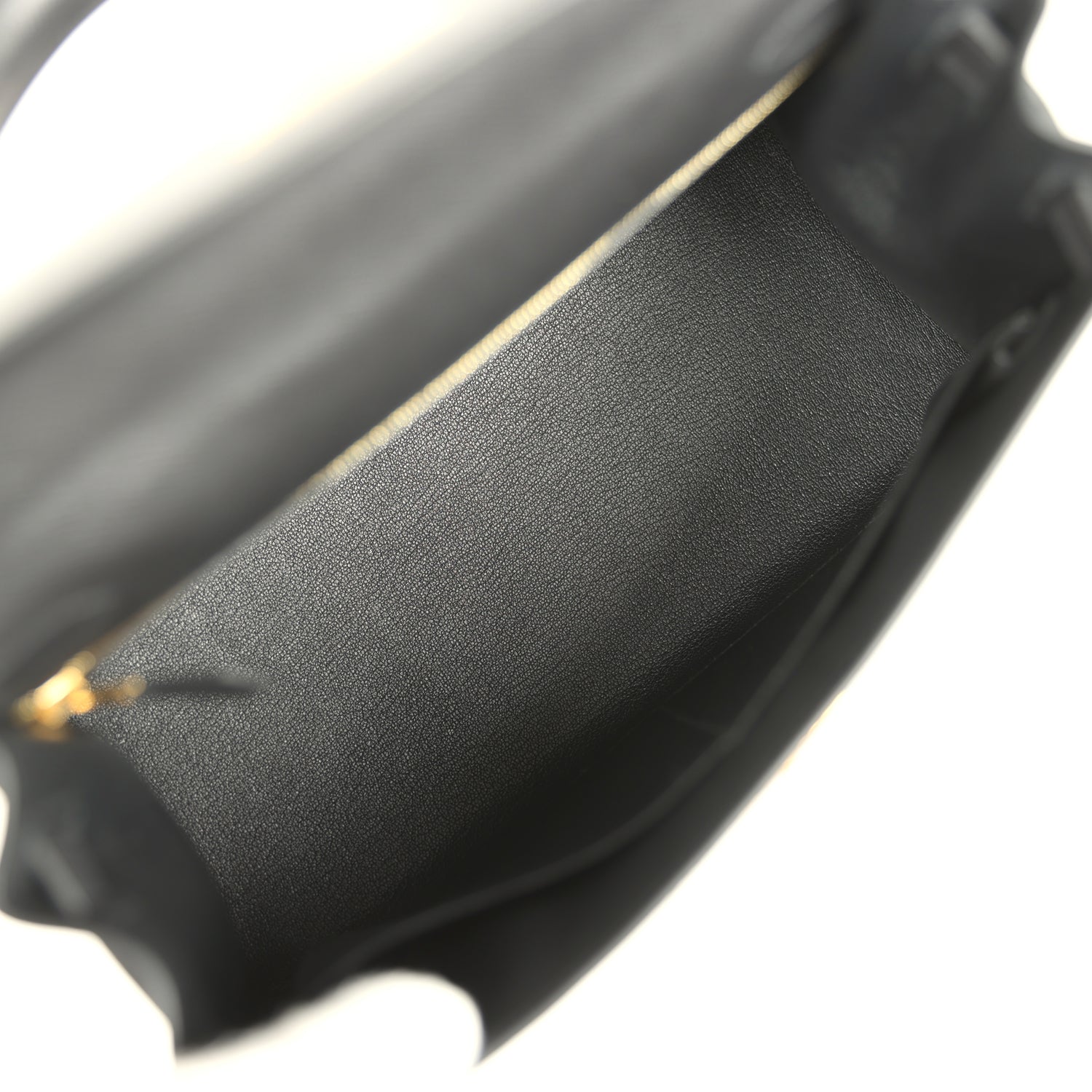 Kelly Sellier 28 Black Epsom Gold Hardware Bag