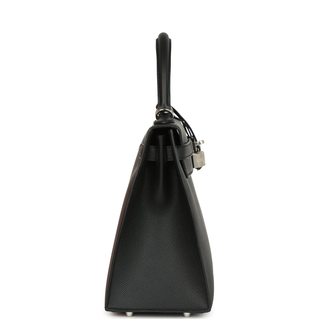 Kelly Sellier 28 Black Epsom Palladium Hardware Bag