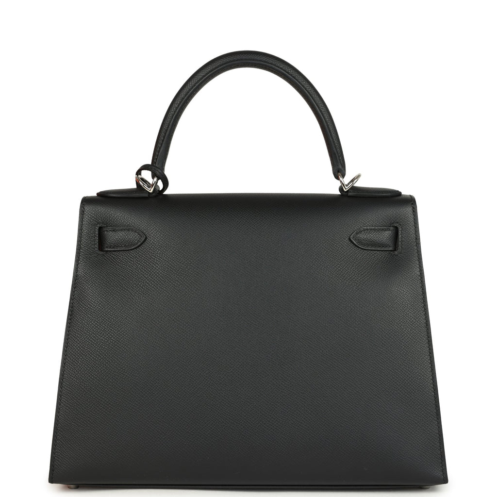 Kelly Sellier 28 Black Epsom Palladium Hardware Bag
