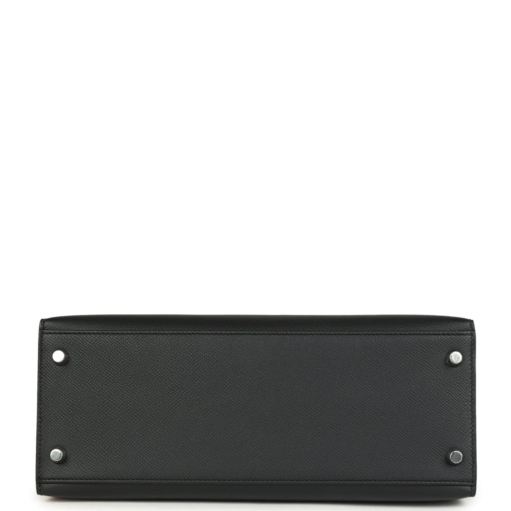 Kelly Sellier 28 Black Epsom Palladium Hardware Bag