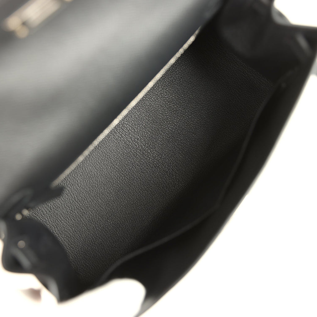 Kelly Sellier 28 Black Epsom Palladium Hardware Bag