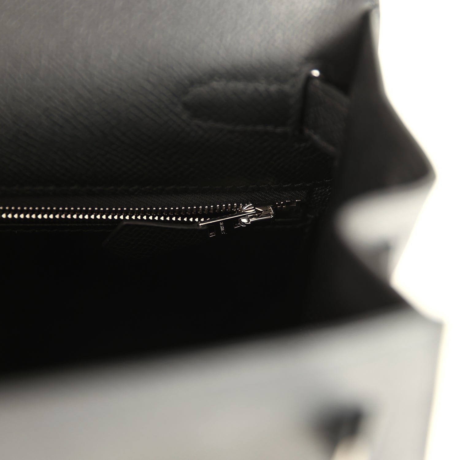Kelly Sellier 28 Black Epsom Palladium Hardware Bag
