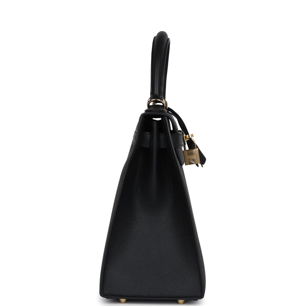 Kelly Sellier 28 Black Epsom Permabrass Hardware Bag